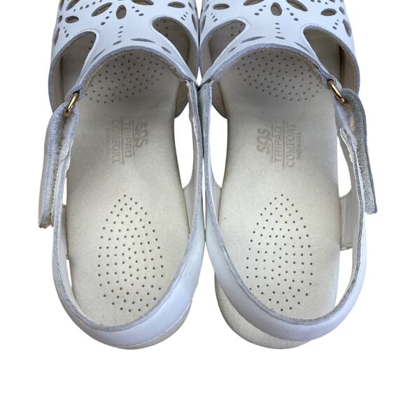 SAS Women’s Sunburst White Leather Adjustable Strap Open-Toe Sandals Size 7N - Picture 6 of 9